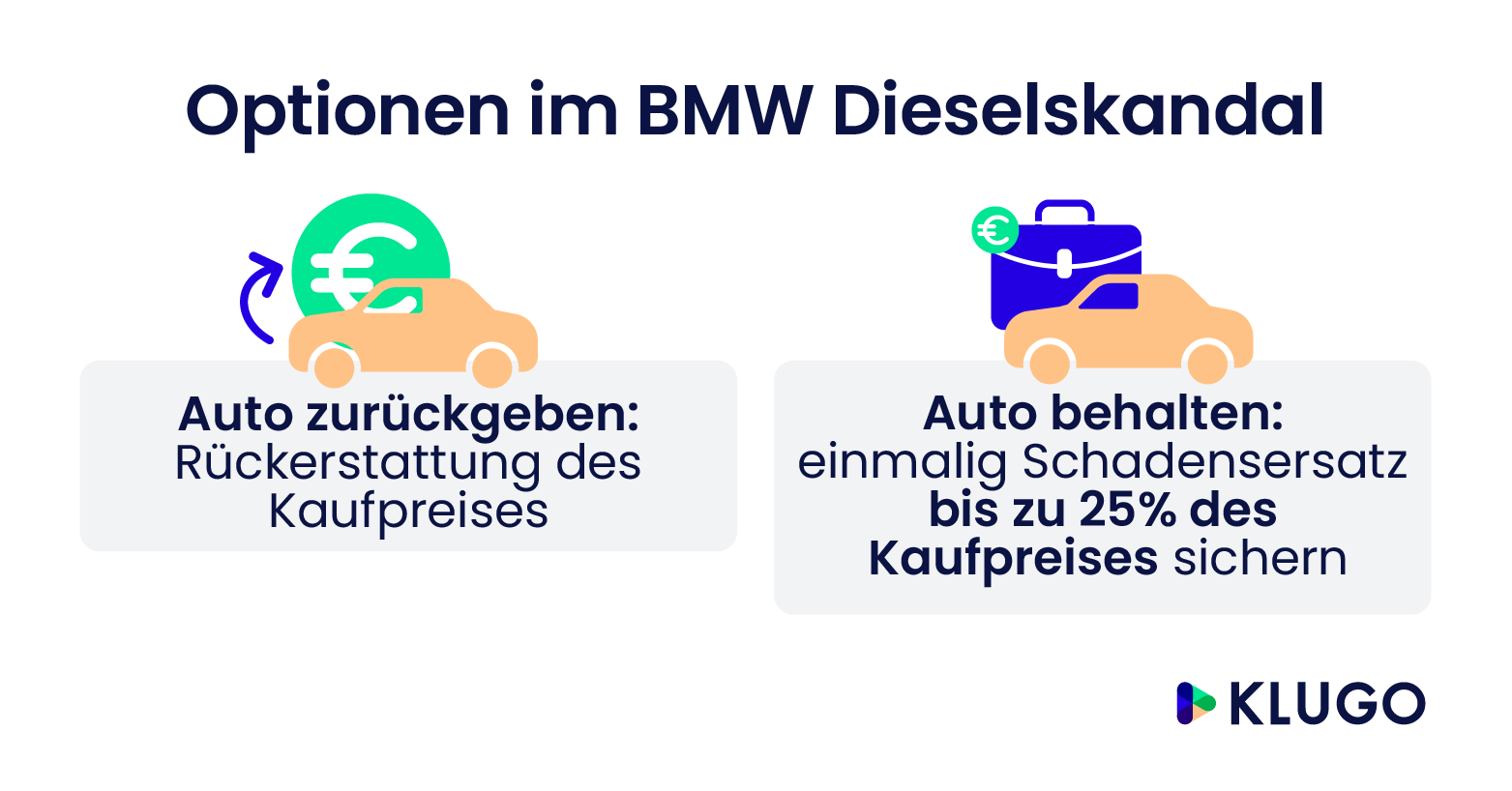 Optionen im BMW Dieselskandal – Infografik