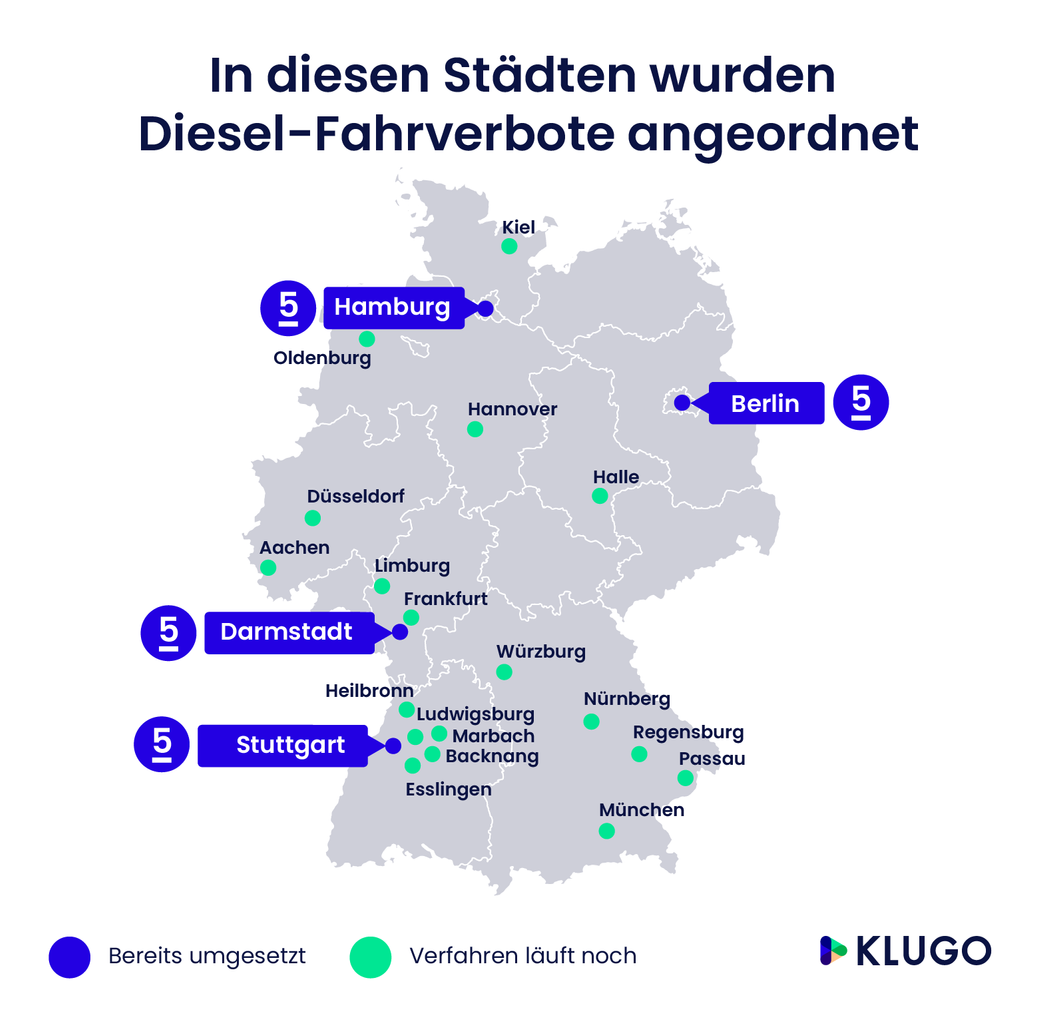 Diesel-Fahrverbote in Deutschland  – Infografik